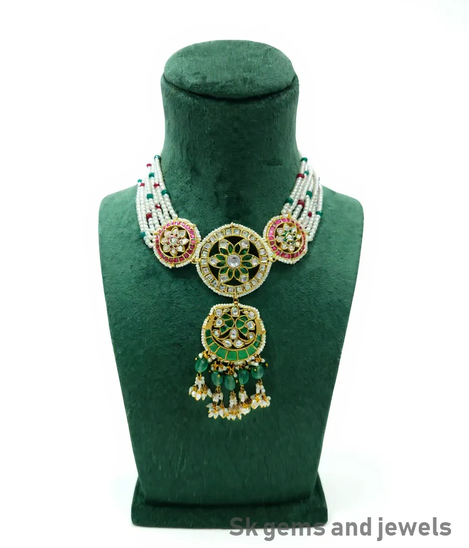 Jadau Kundan Beaded Necklace view 2