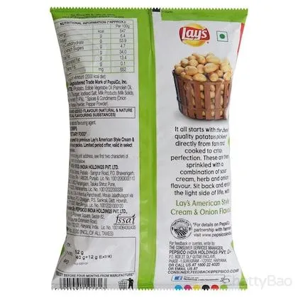 Lays Potato Chips - American Style Cream & Onion 52 g view 2