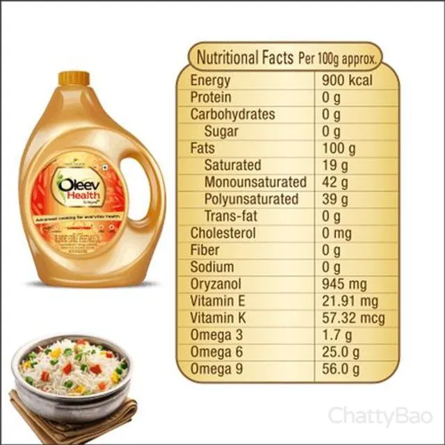Oleev Health Cooking Oil For A Healthy Heart Pouch 1 L view 2