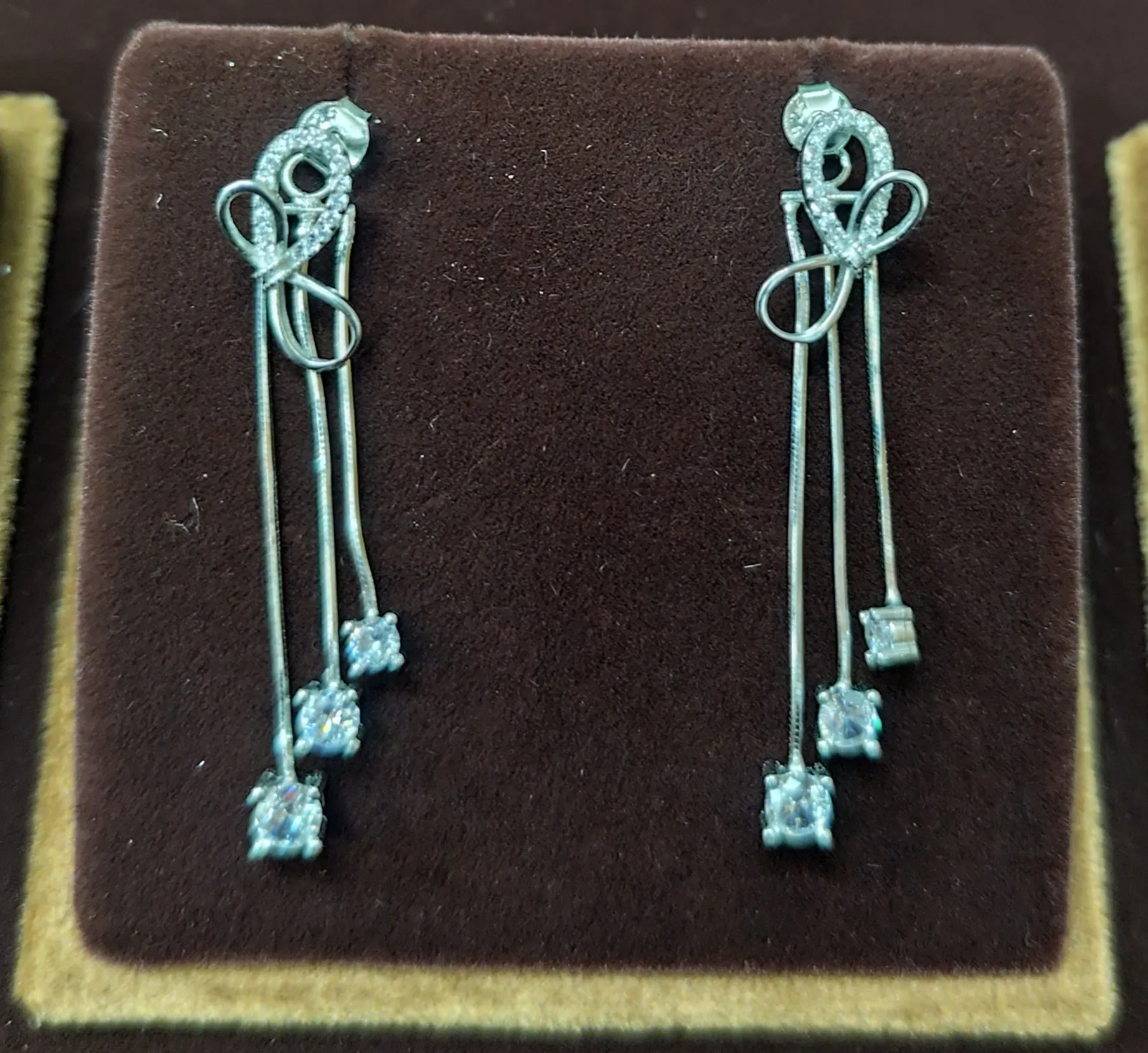 Diamond Drop Earrings view 3