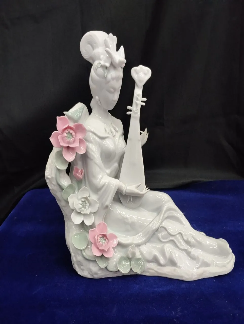 Ceramic Lady Figurine With Musical Instruments view 2