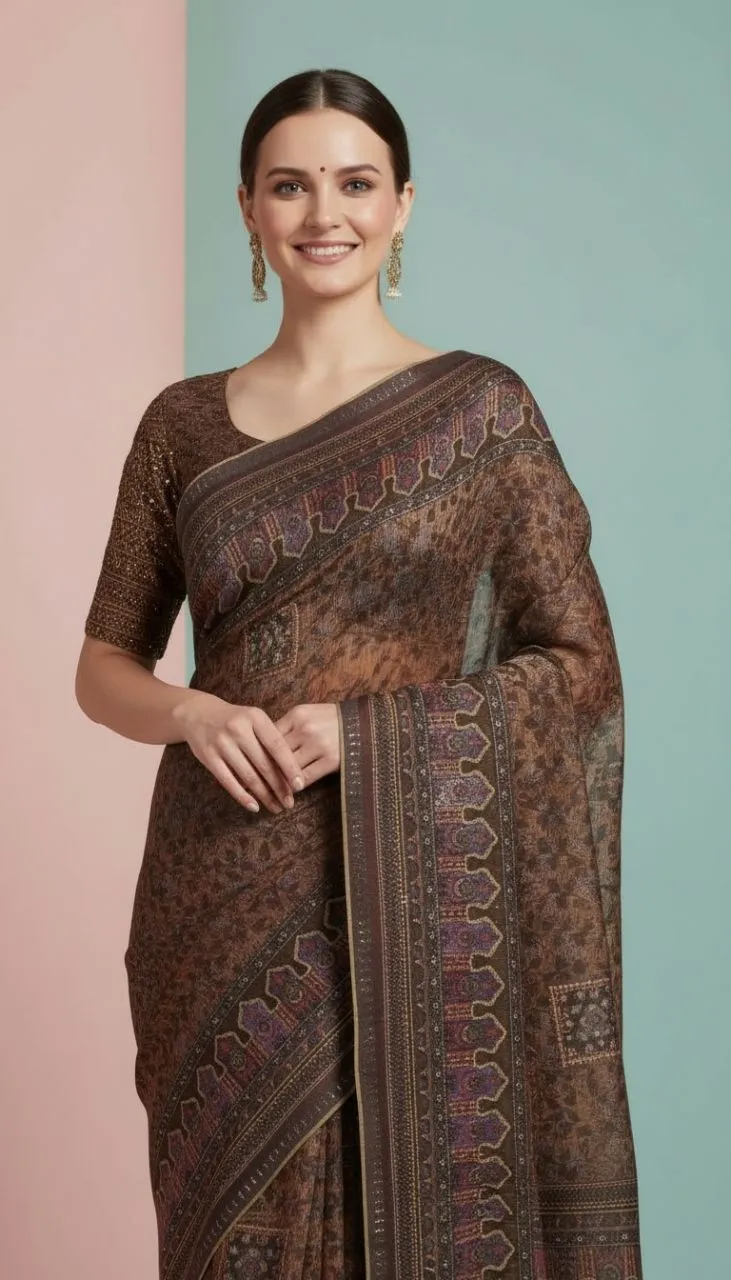 Elegant Printed Dupatta view 3