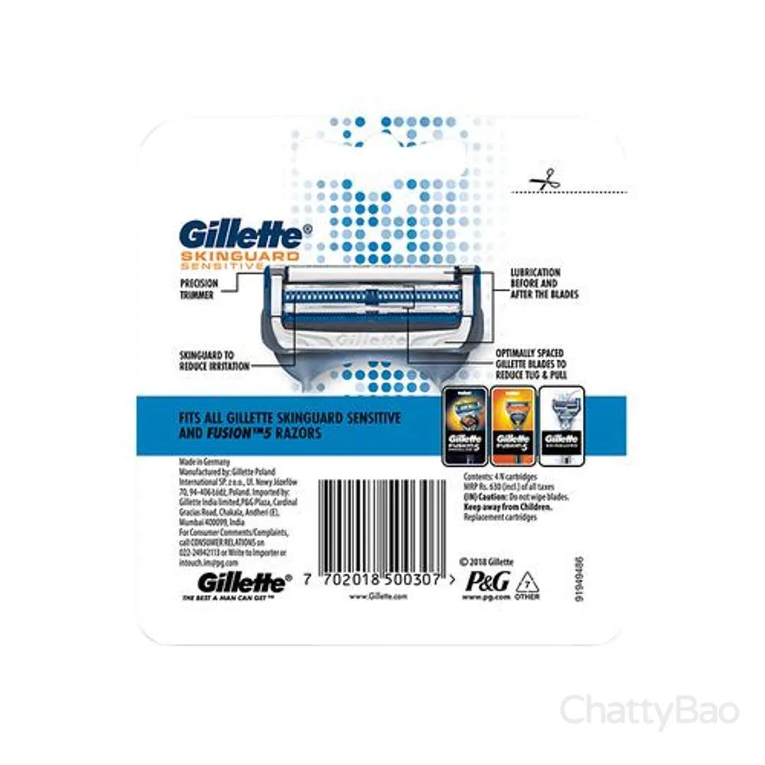 Gillette Skinguard Razor Cartridges / Shaving Blades 4 Pieces view 2
