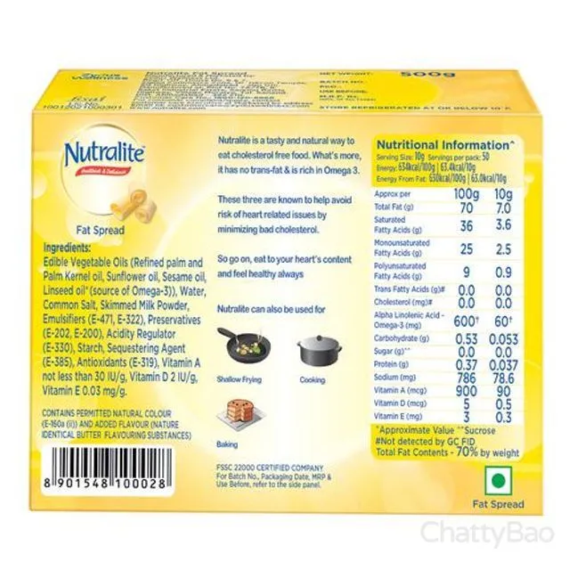 Nutralite Healthier & Delicious Fat Spread Carton 500 g view 2