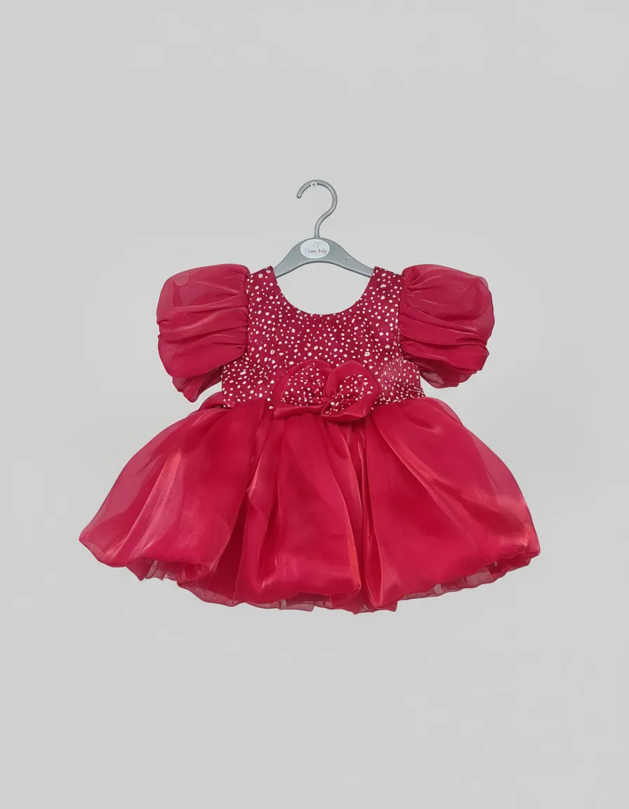 Carmen Kids Red Puff Dress view 2
