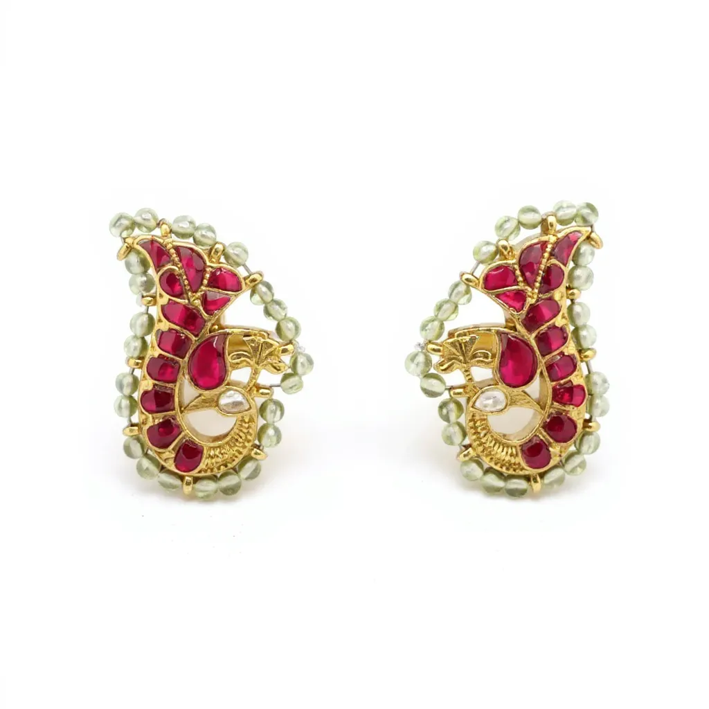 Peacock Motif Earrings view 2
