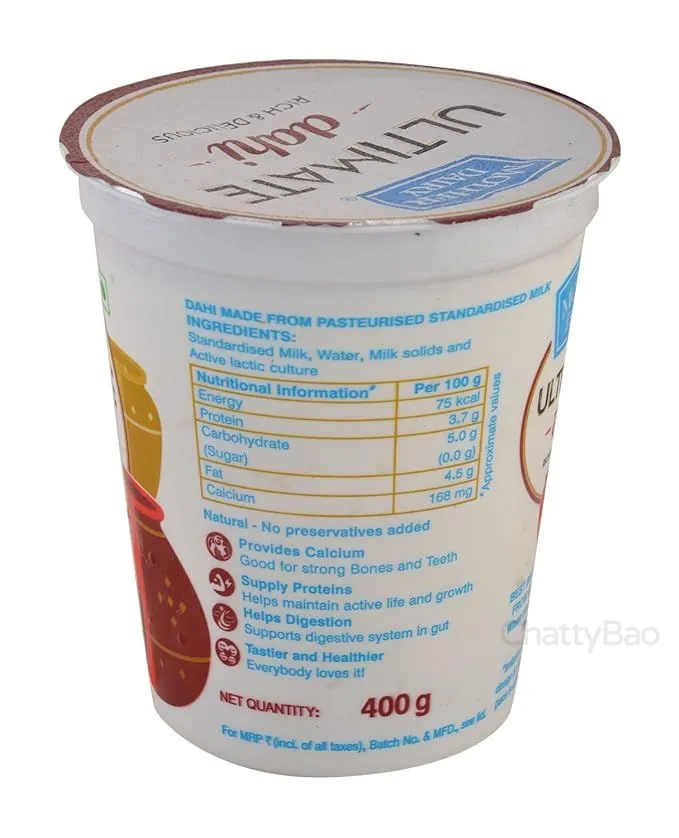 Mother Dairy Ultimate Curd (Dahi) 400 g view 2