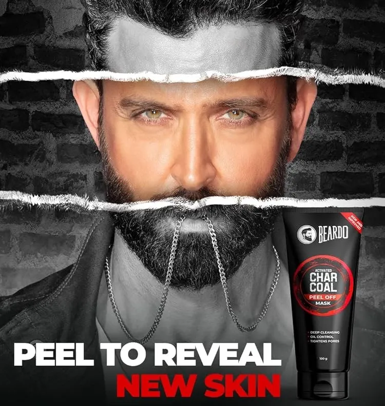 Beardo Charcoal Peel Off Mask 100g view 3