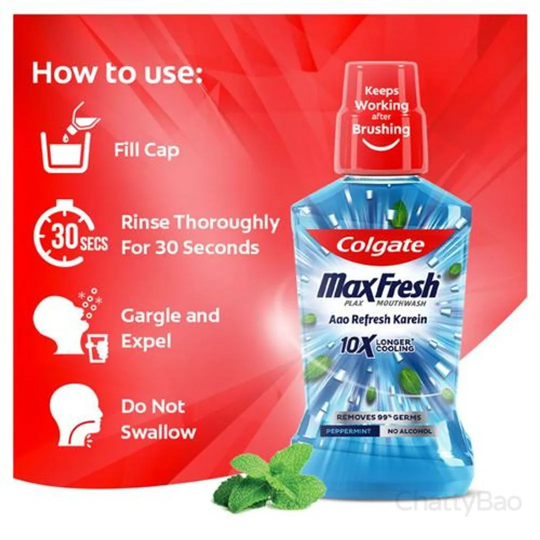 Colgate Mouthwash - Plax, Peppermint Fresh 250 ml view 3