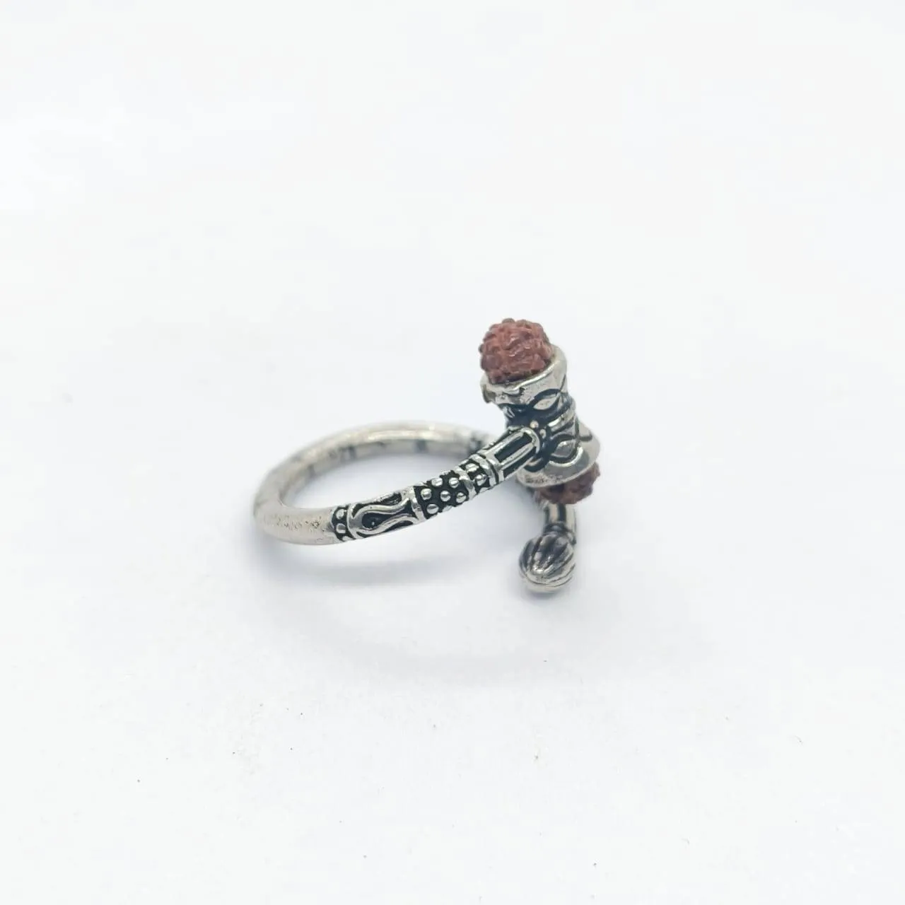 Rudraksha Silver Ring (AVSLR-35/36) view 5