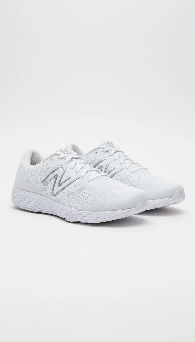 New Balance White Athletic Shoes view 2