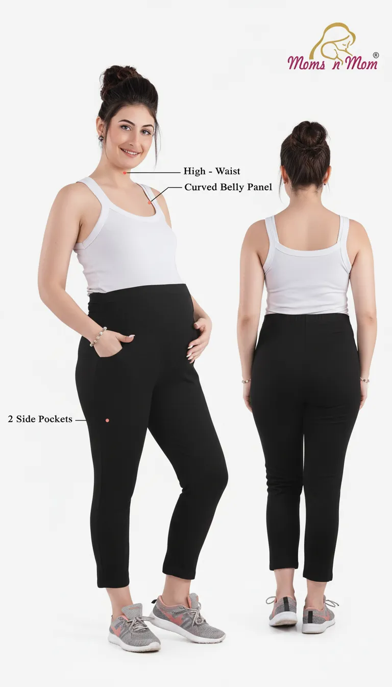 Moms n Mom Viscose Maternity Pant Black view 2