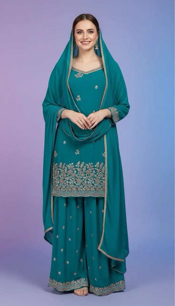 Silk Premium .Sharara Suit view 2