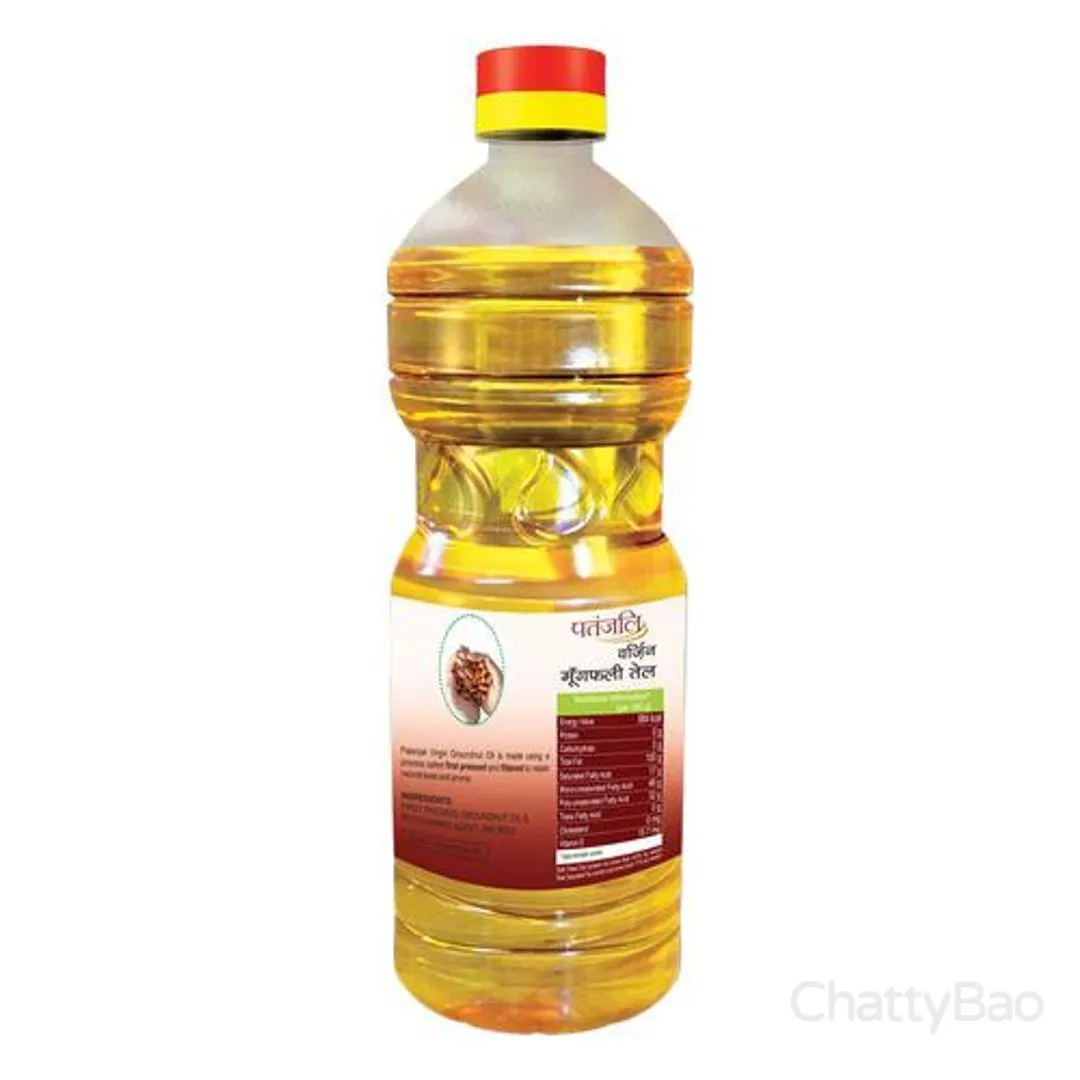Patanjali Virgin Groundnut Oil Bottle 1 L view 2