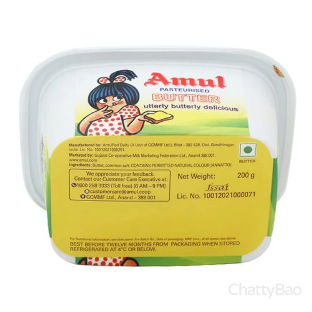 Amul Butter - Pasteurised 200 g view 2