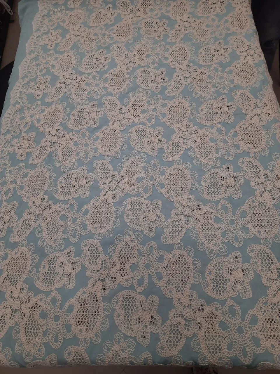 Sky Blue Lace Fabric view 2