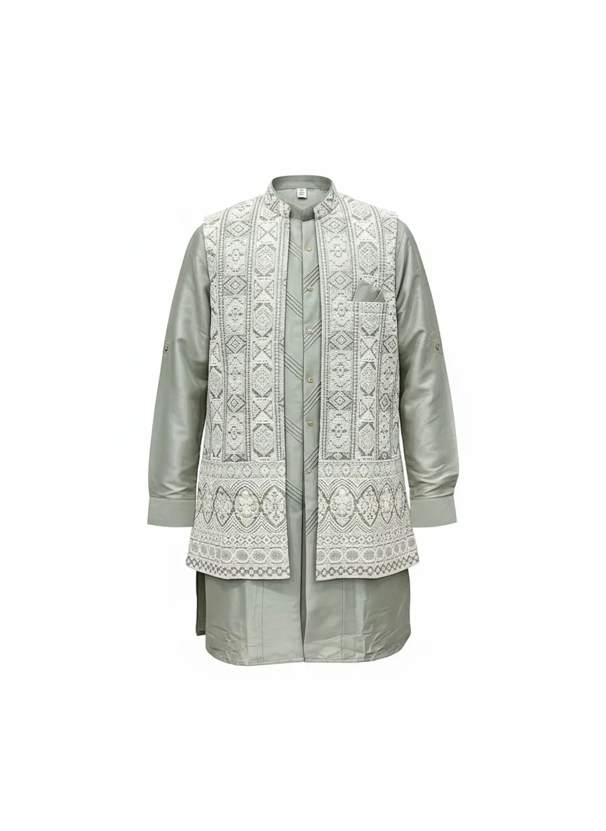 Traditional Embroidered Kurta view 3