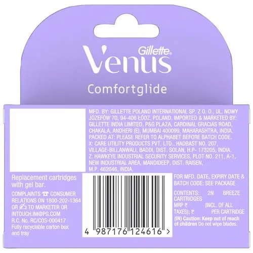 Gillette Venus Comfortglide Hair Removal Razor Blade 2 Pieces view 2