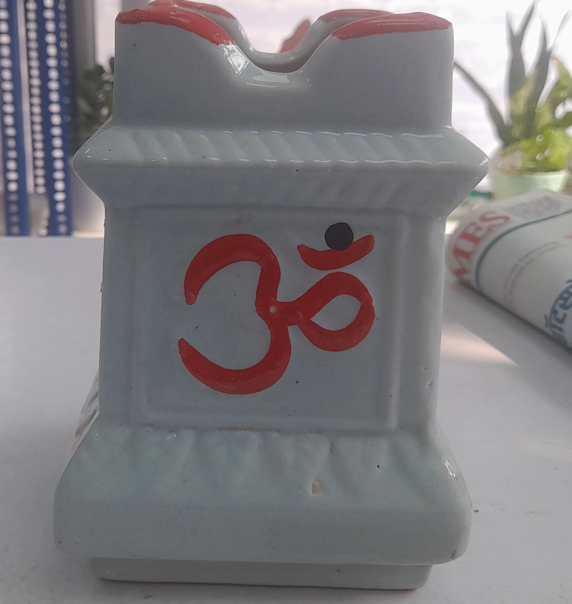 Om Symbol Ceramic Pot 7"H& 5"W view 2