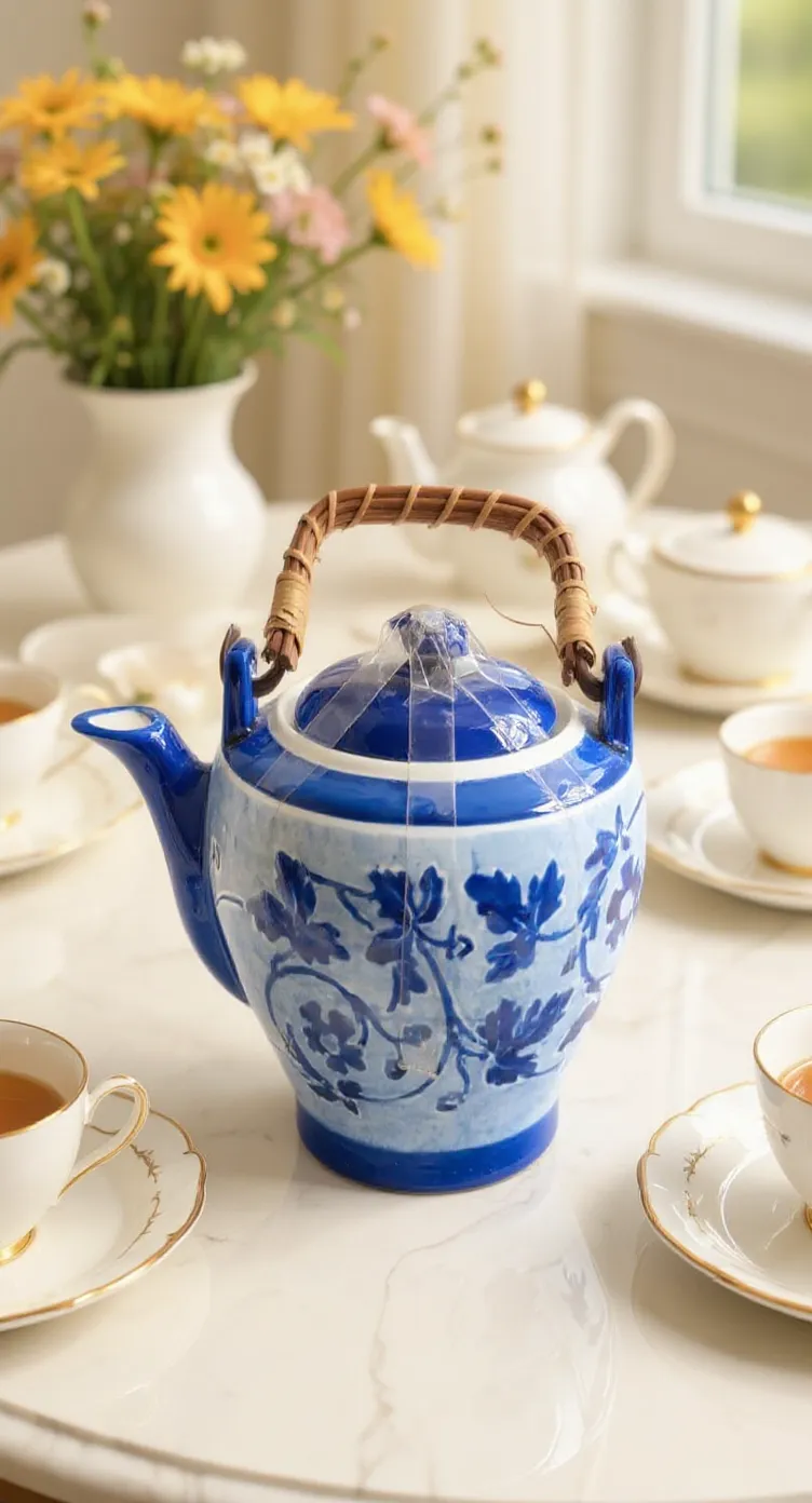 Blue and White Porcelain Tea Cattle view 7