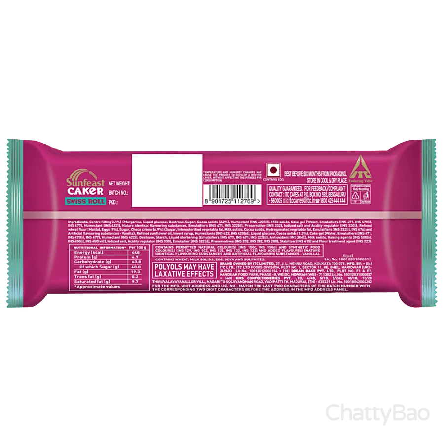 Sunfeast Cake - Swiss Roll With Choco 23 g view 2