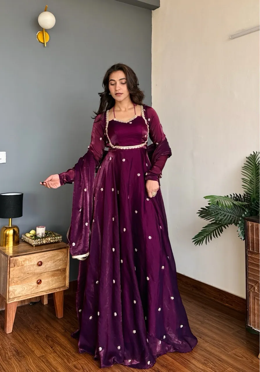 ‘Aafreen’ Anarkali- Wine view 3