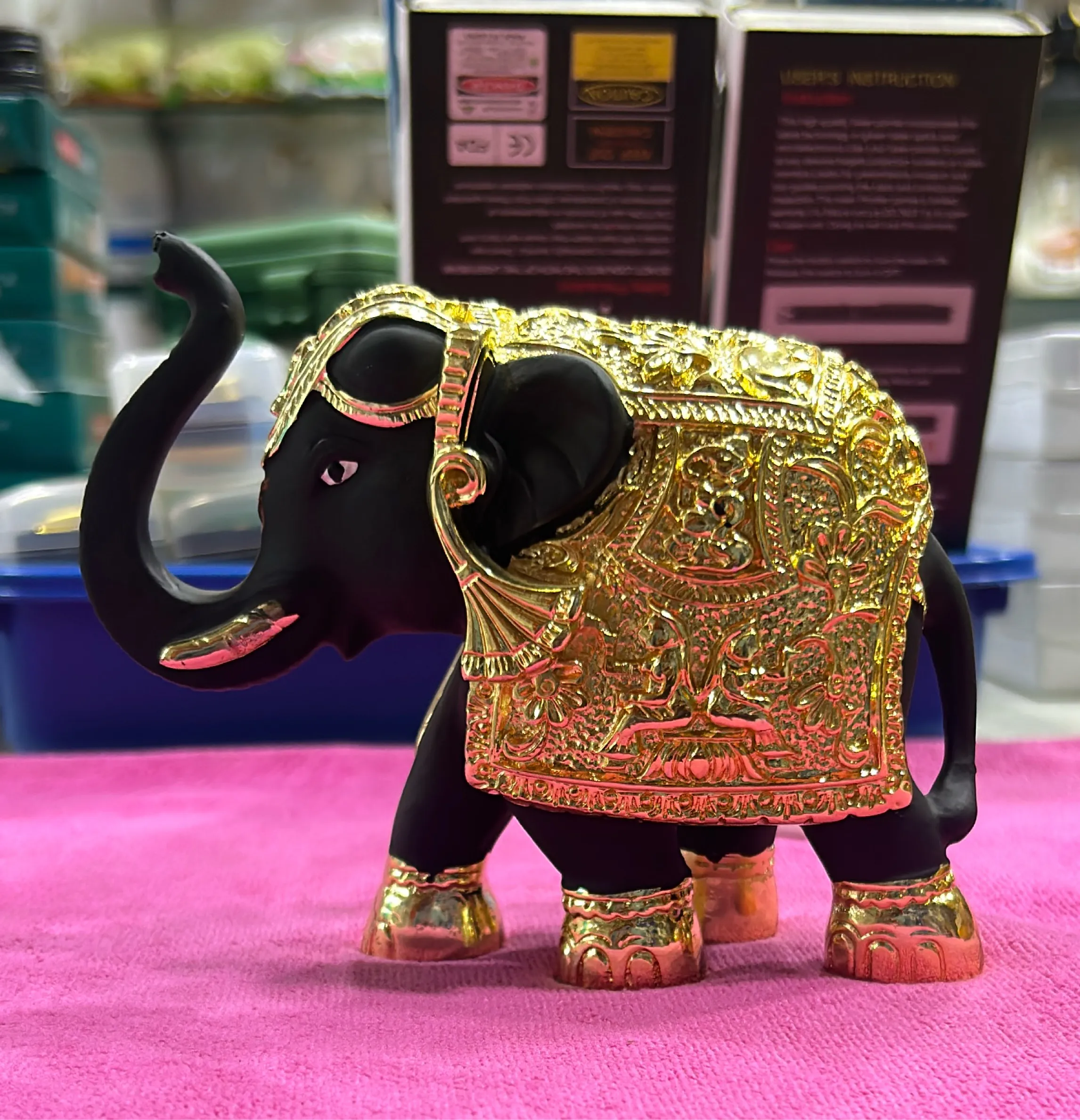 Gold Plated Elephant Figurine view 2