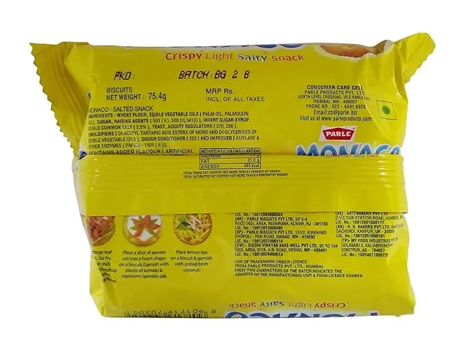 Parle Monaco Classic Regular Biscuits 80 g view 2