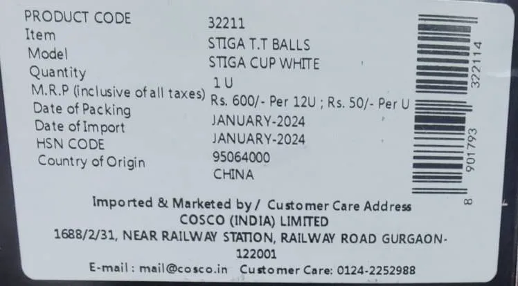 STIGA Cup 40+T.T Balls  Pack Of 12 view 2