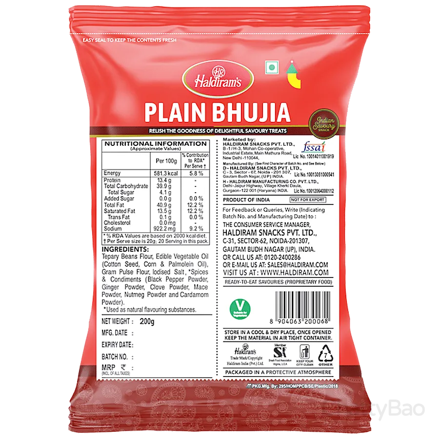 Haldirams Plain Bhujia 200 g view 2