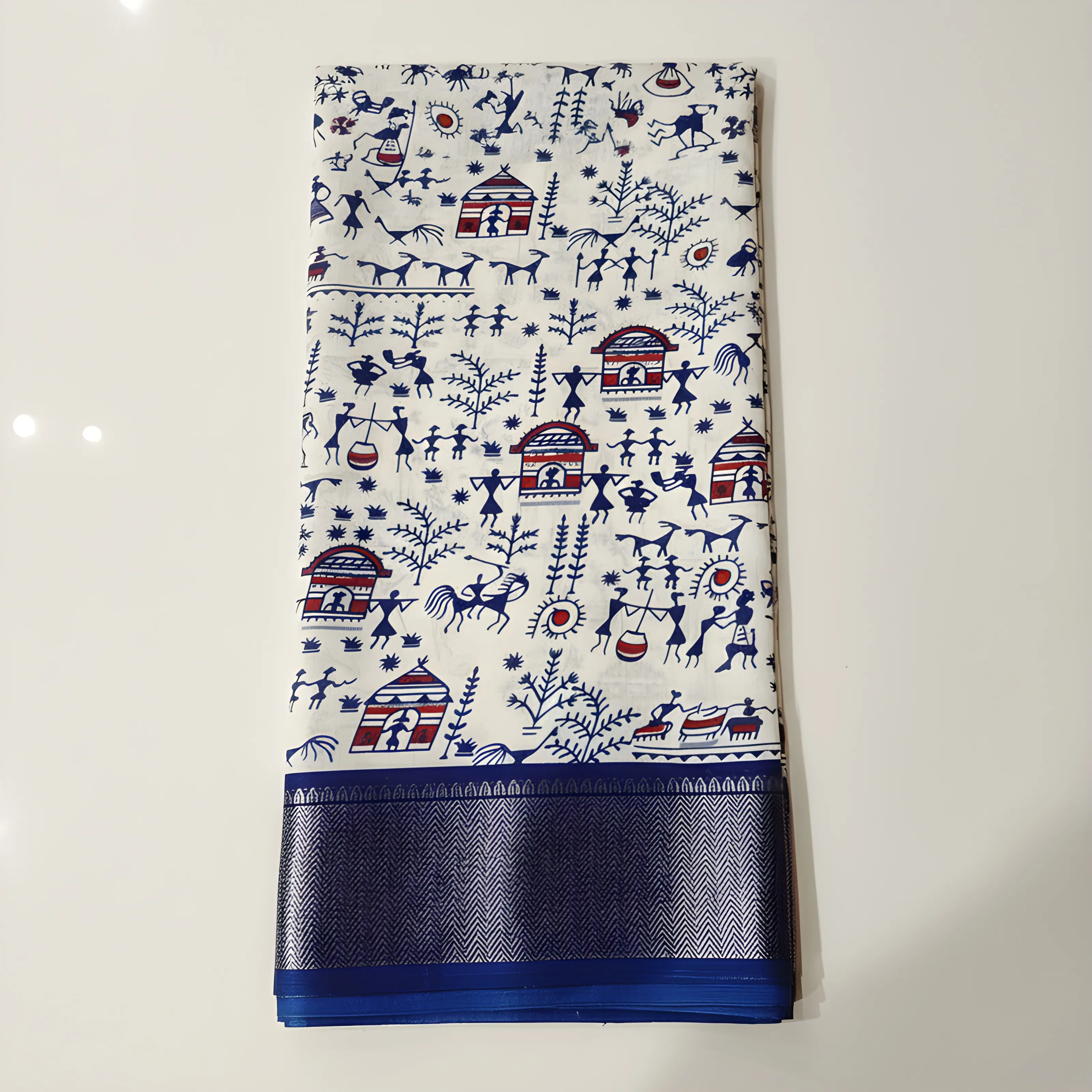 The Mirror Story Warll Print Saree view 2