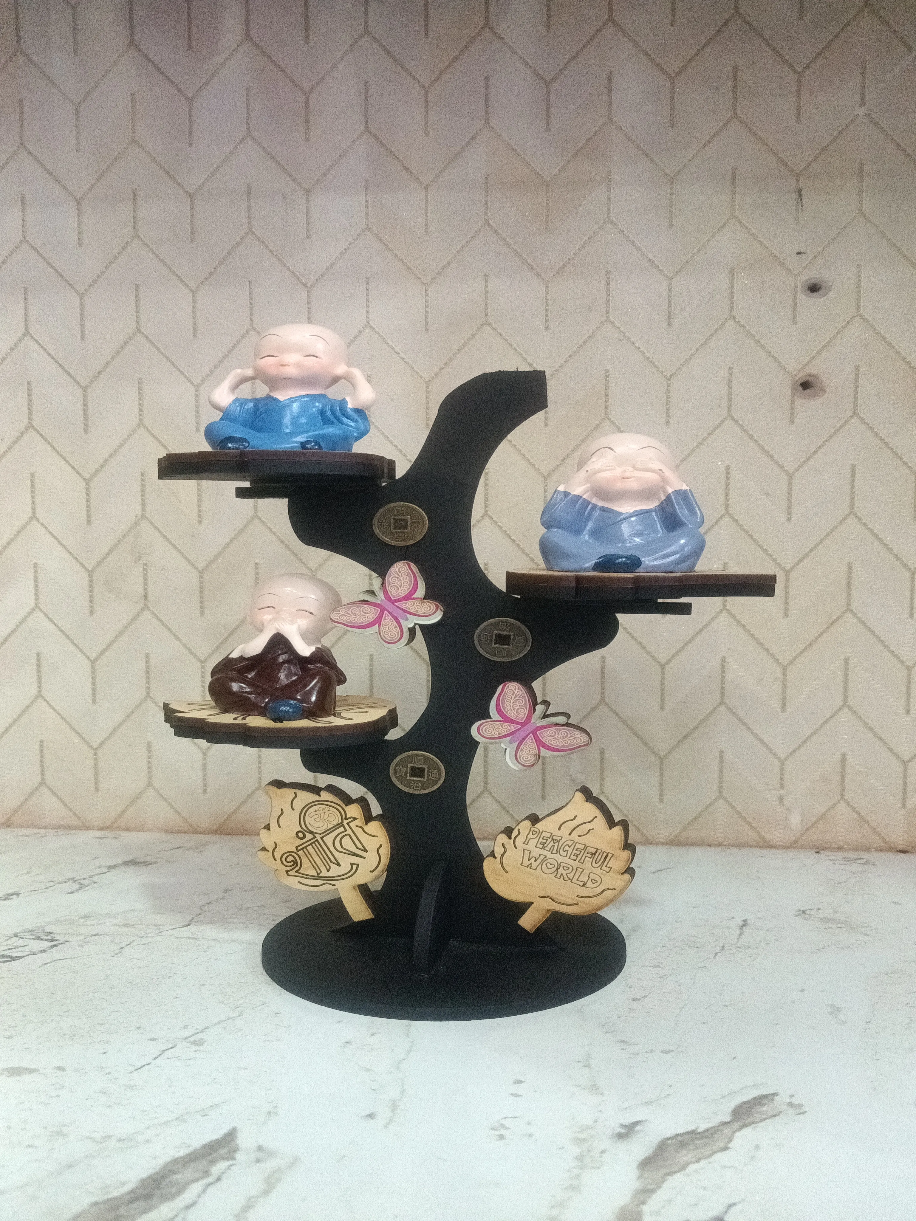 Decorative Monk Figurine Stand view 2