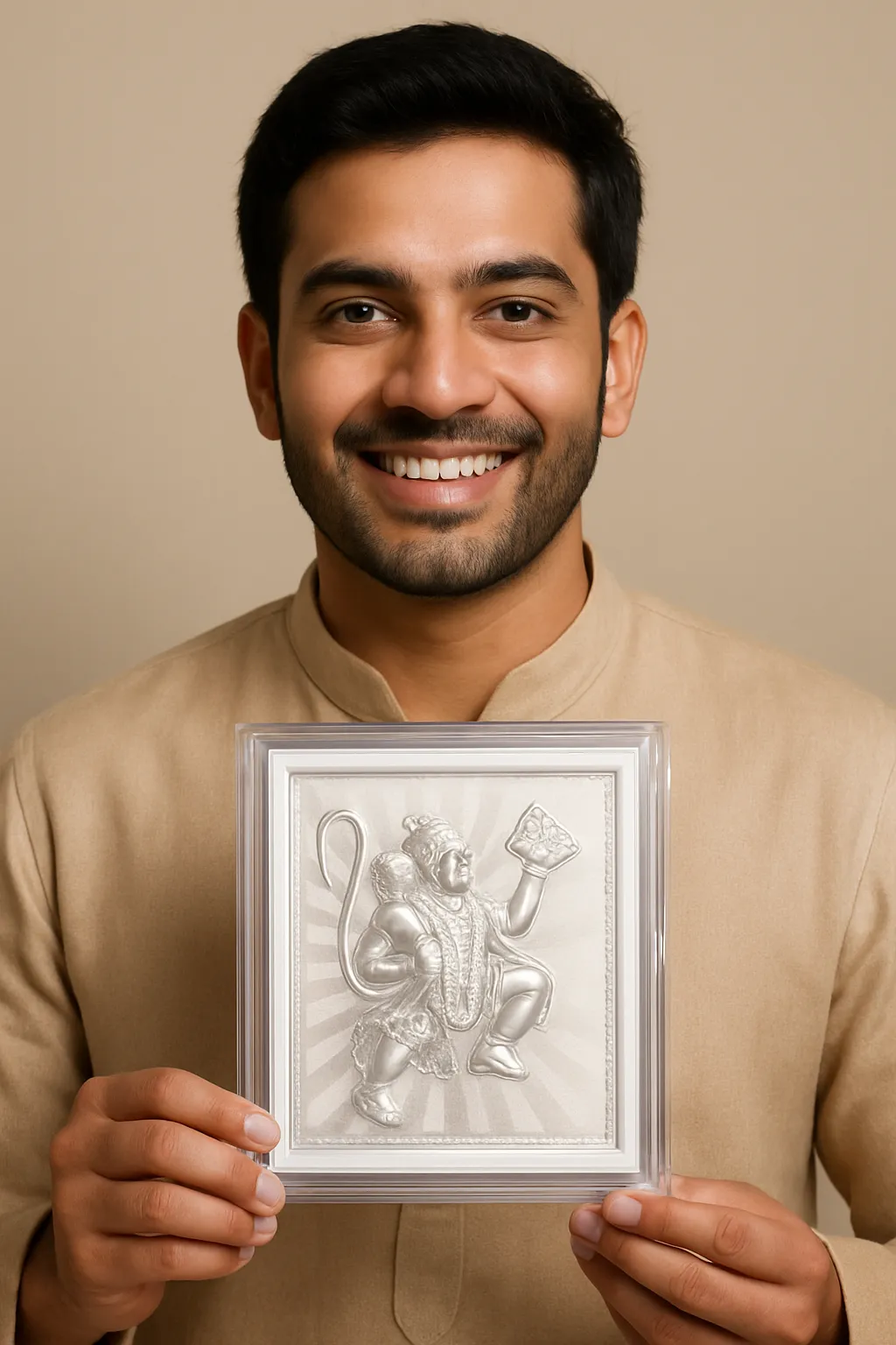 Silver Plated Hanuman Figurine