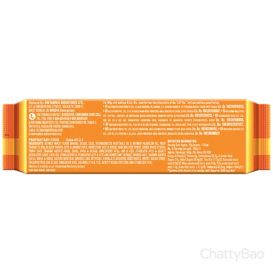 Britannia Gobbles Fruit Cake - Orange Bites 50 g view 2