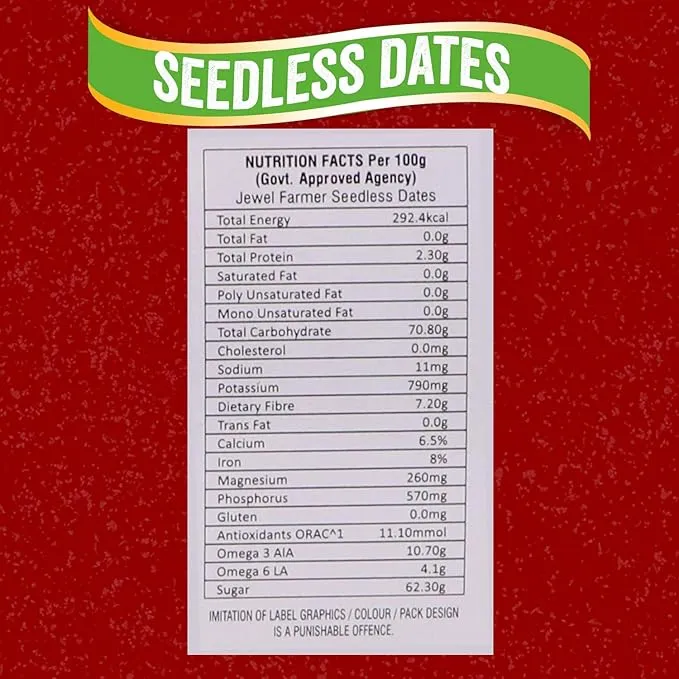 Jewel Farmer Seedless Dates 400 g view 3