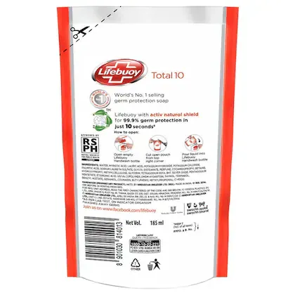 Lifebuoy Total 10 Protect Hand Wash (Pack of 3 x 185 ml each) view 2
