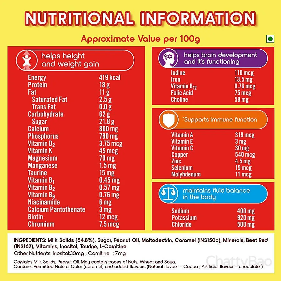 Complan Nutrition Drink - Royale Chocolate Pouch 500 g view 3