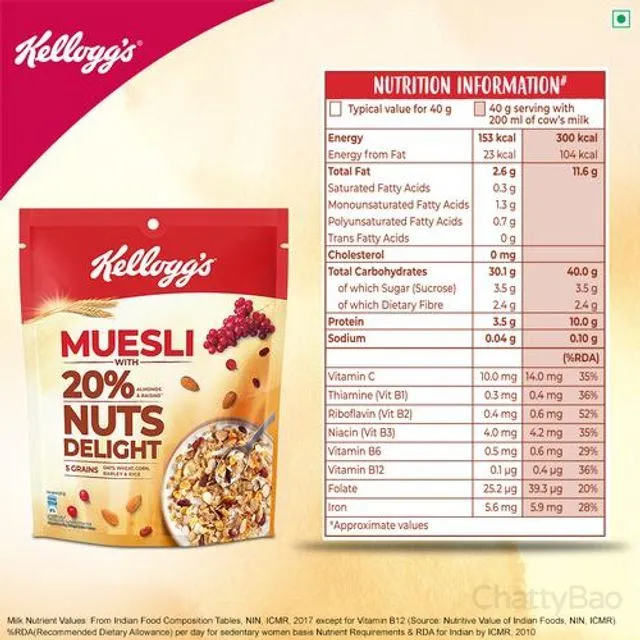 Kelloggs Muesli - 20% Nuts Delight 240 g view 3