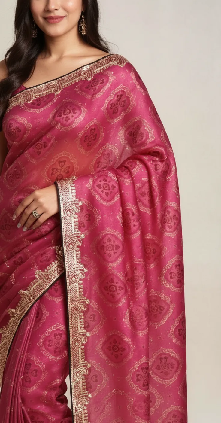 Embroidered Jasmine Saree view 3
