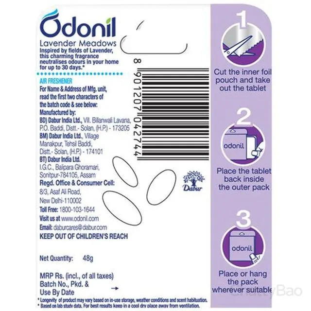 Odonil Bathroom Air Freshener Blocks - Lavender 48 g view 2