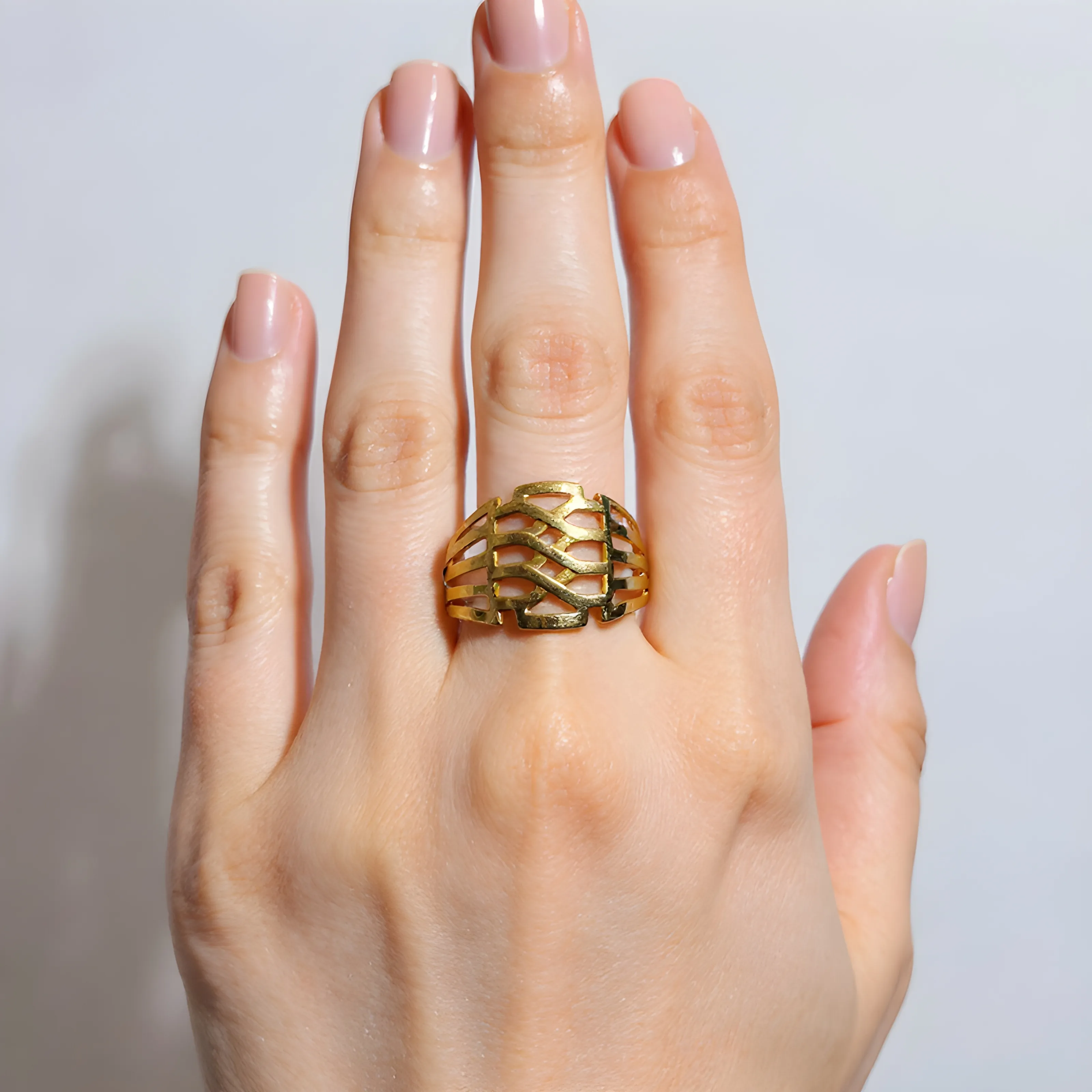 18K Gold Geometric Ring view 2