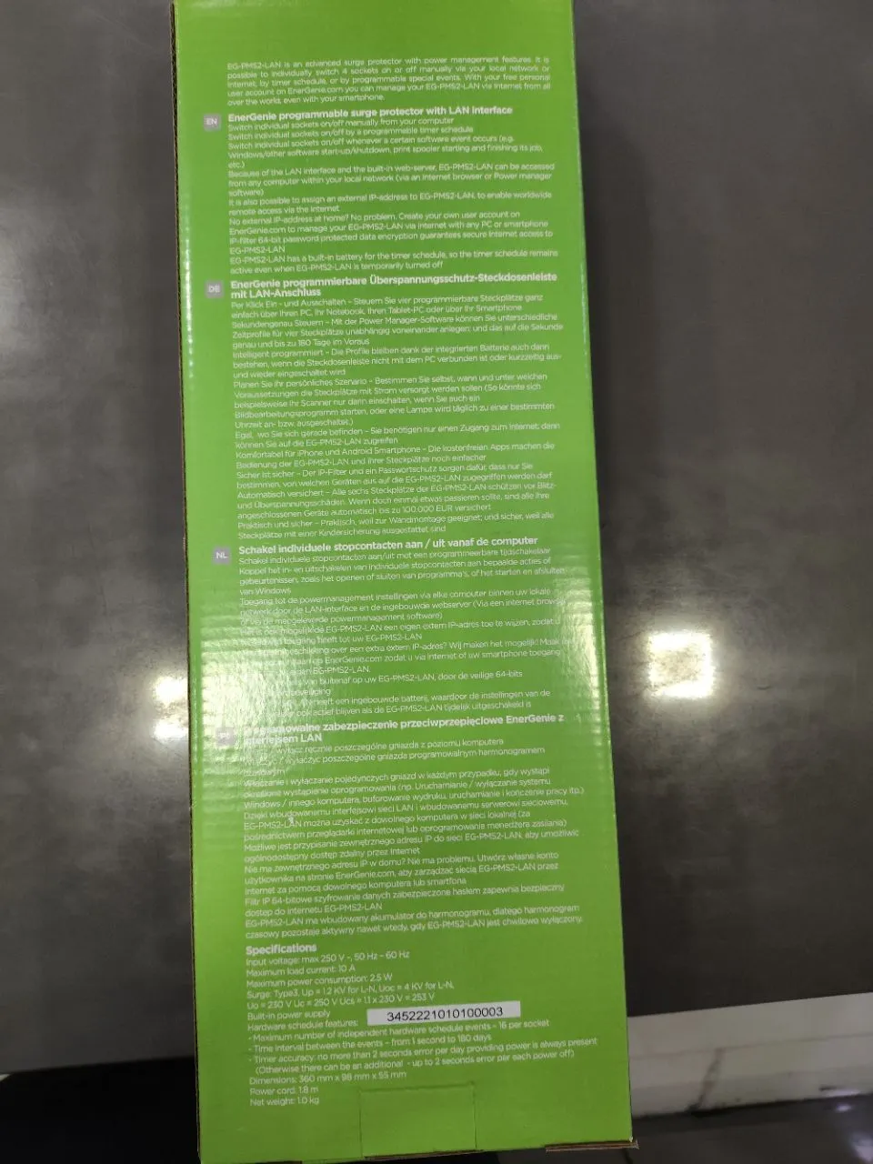 Energenie Programmable LAN Surge Protector view 2