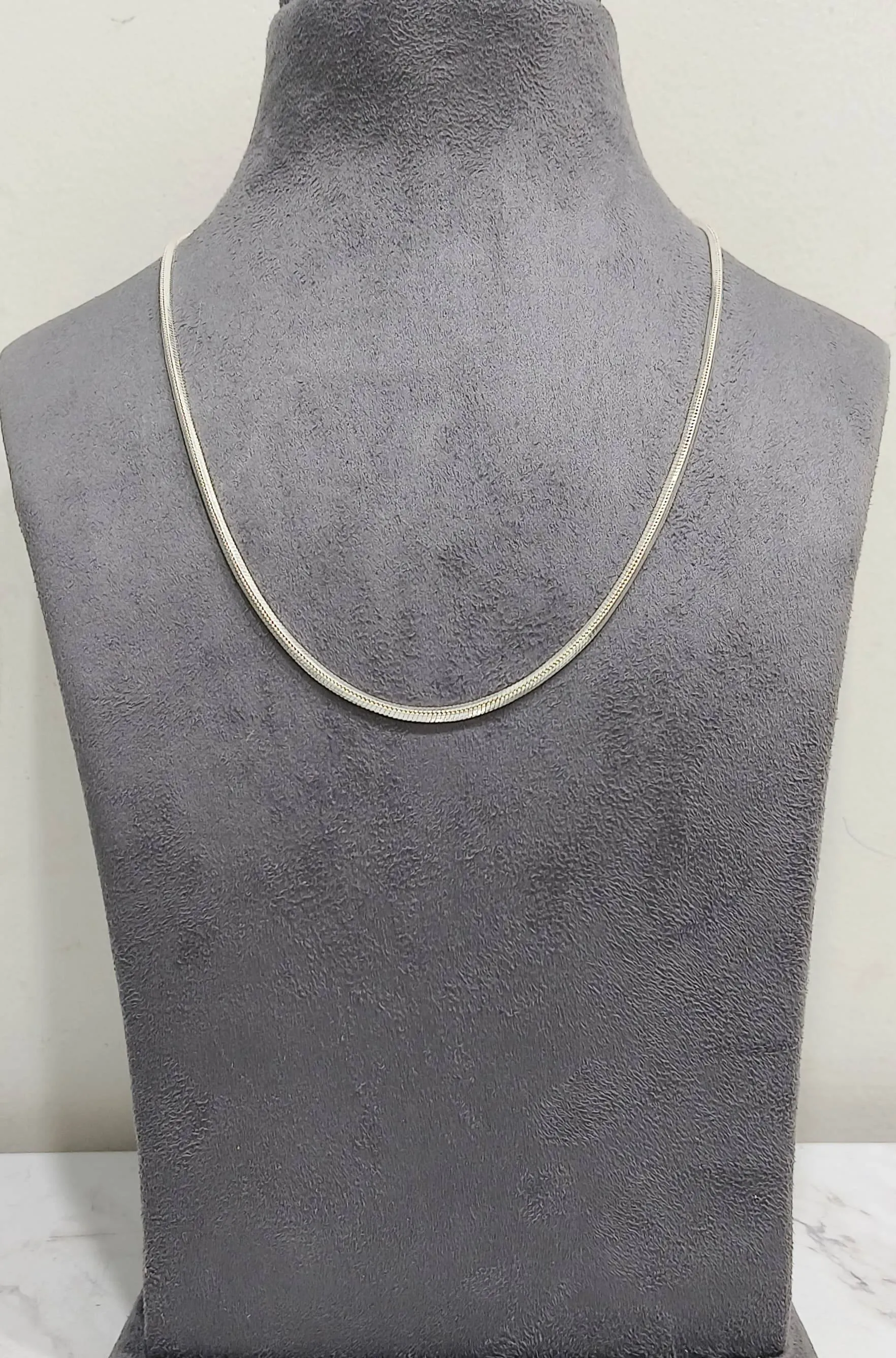 Silver Snake Chain Necklace (AVSC-26) view 3