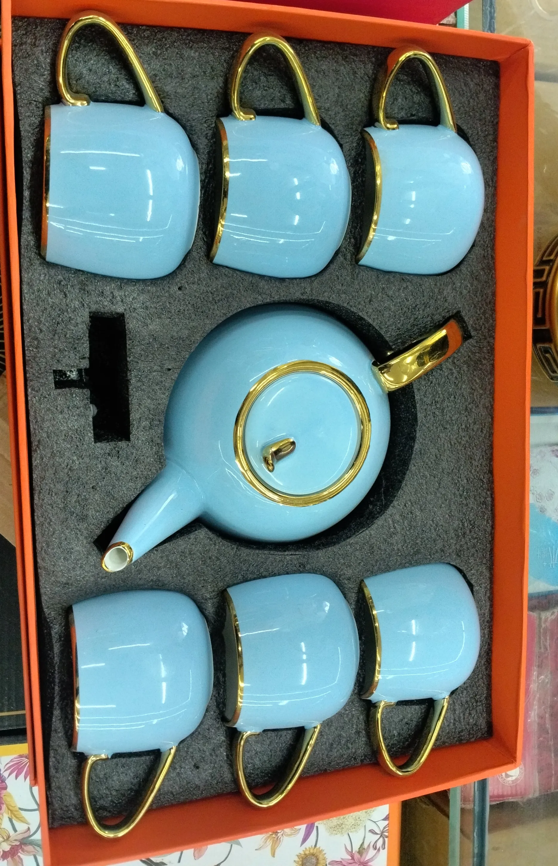 Blue-Gold Teapot Set view 2
