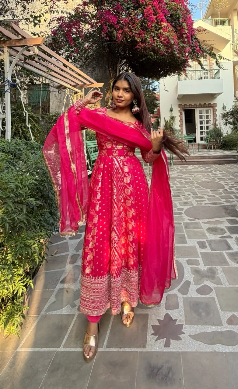 ‘Meher’ - Pink Anarkali Suit view 6