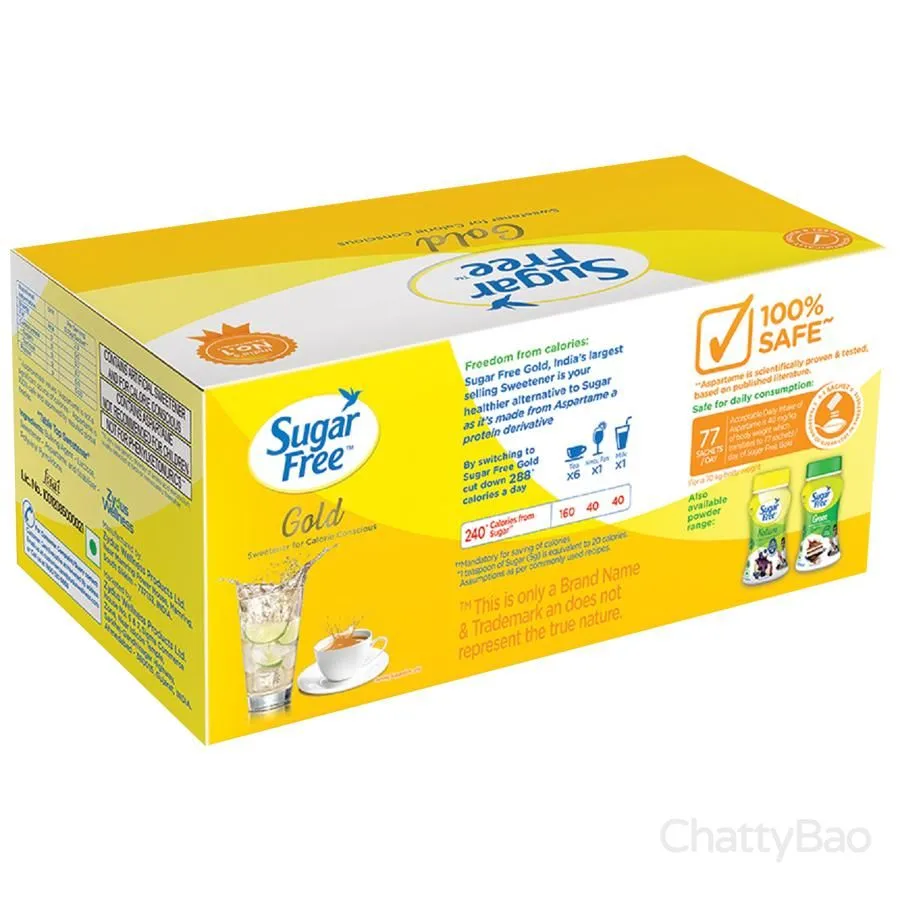 Sugar Free Gold Low Calorie Sweetner 100 Sachet view 2