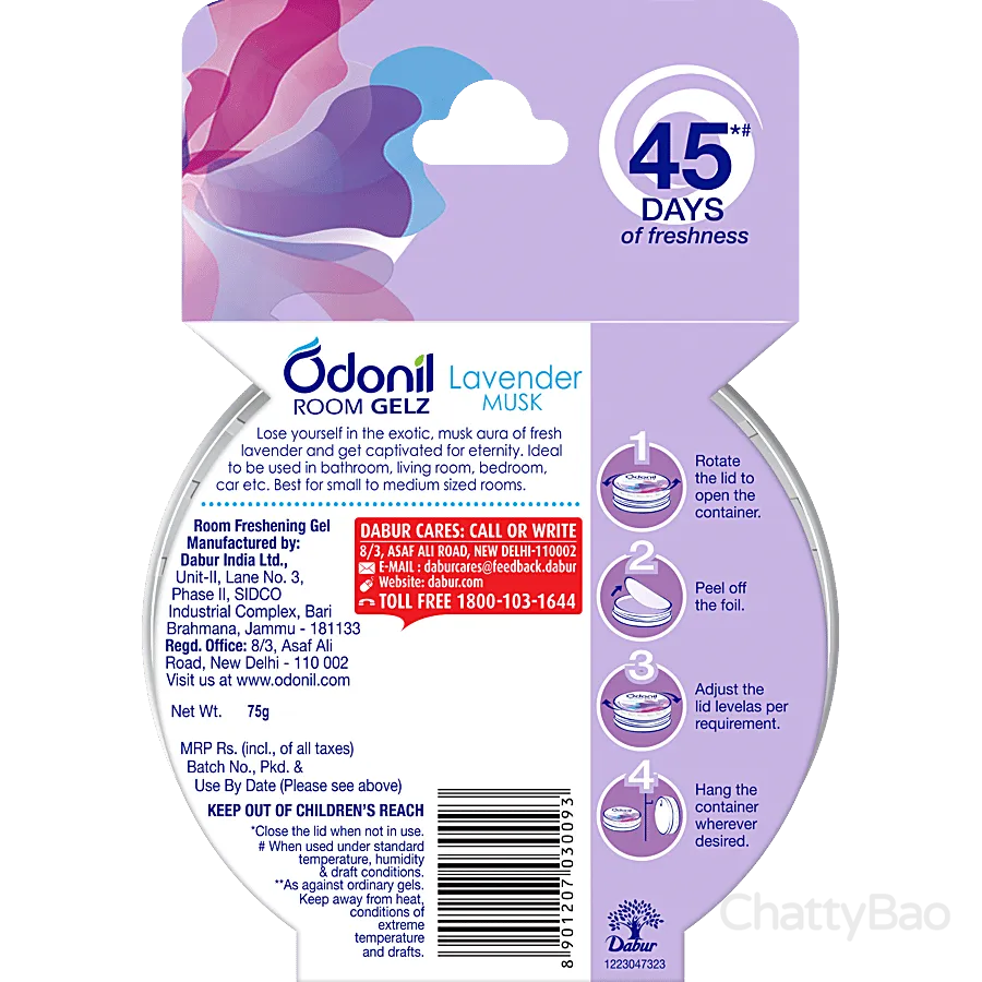 Odonil Room Freshening Gelz - Lavender & musk 75 g view 2