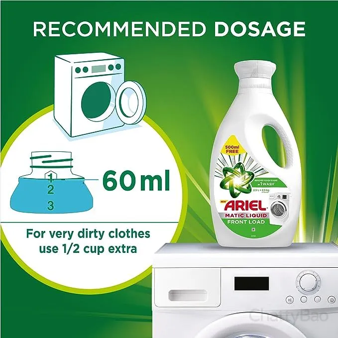 Ariel Matic Liquid Detergent Front Load 2 L + 500ml Free view 4