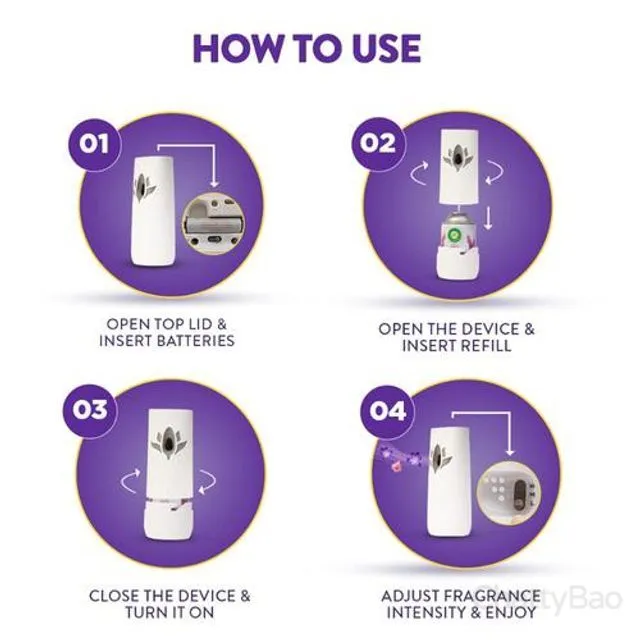 Airwick Automatic Air Freshener Kit (Machine + 1 Refill) - Lavender & Lotus 250 ml view 4