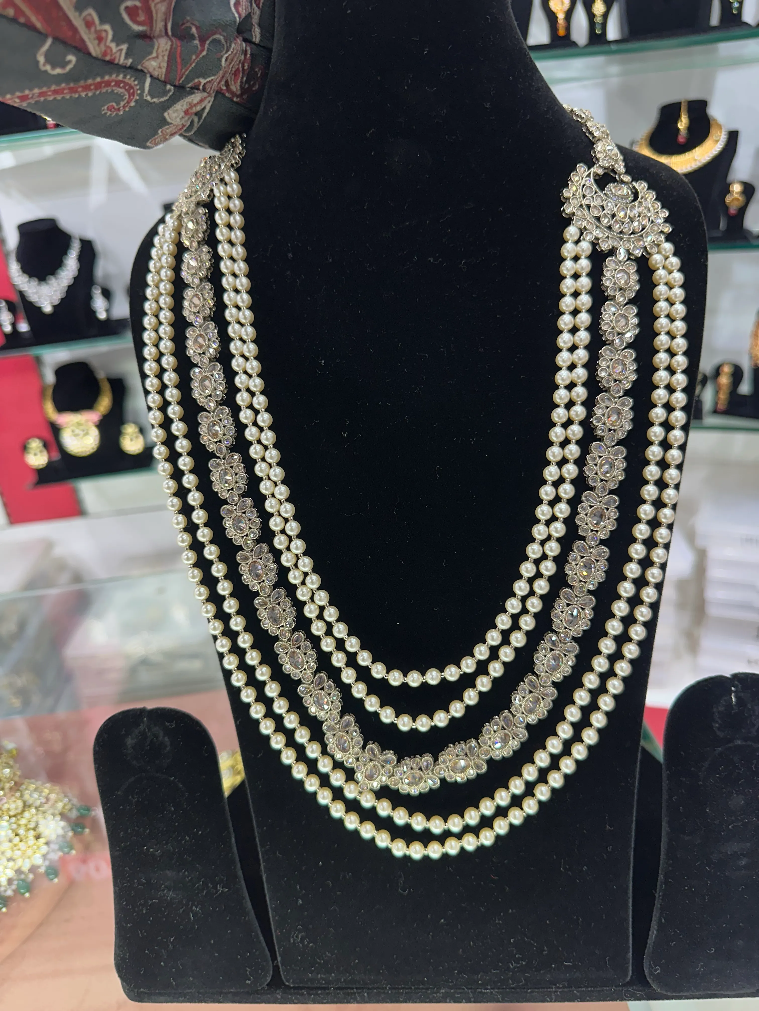Pearl and Floral Necklace view 2